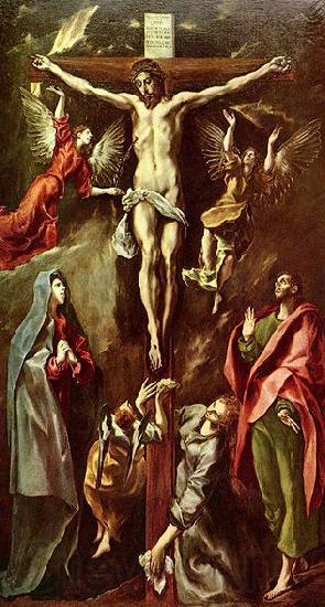 El Greco Christus am Kreuz, mit Maria, Johannes und Maria Magdalena